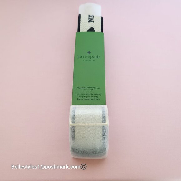 KATE SPADE Webbing Bag Strap with Embroidered Logo- Light Natural color ⭐ - Picture 14 of 16